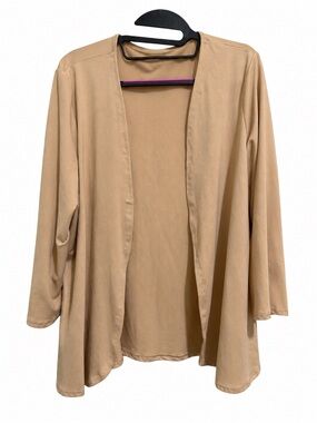 Beige Open Front Cardigan